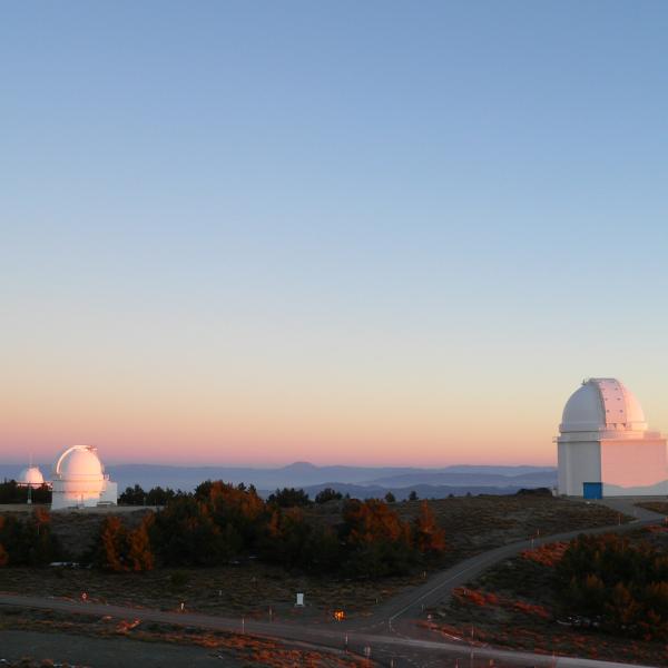 Sunrise over the domes of the Observatory