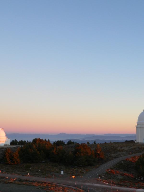 Sunrise over the domes of the Observatory
